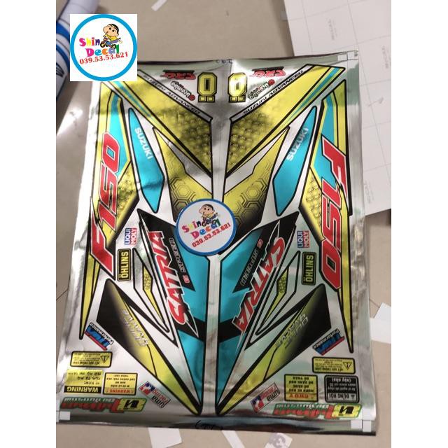 Tem rời Satria fi vàng xanh Crom cao cấp