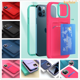 Ốp điện thoại bảo vệ toàn diện 360 độ chống rơi có ngăn đựng thẻ cho iPhone 13 12 Pro MAX 7 8 Plus X XR XS 11 Pro MAX