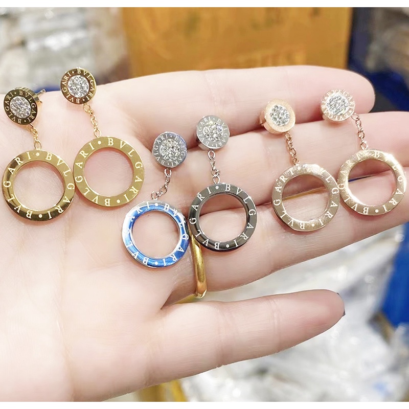 Bông Tai Tròn Tòn Ten Titan Ko Đen TT 4322