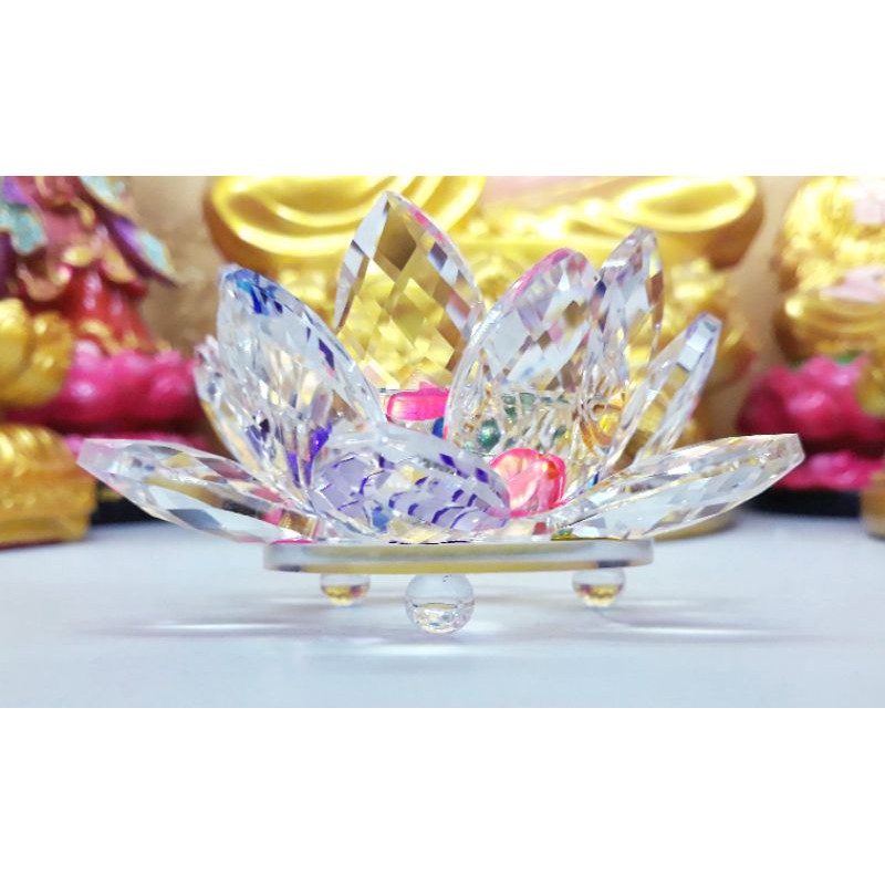 Đế nến - chân nến hoa sen pha lê