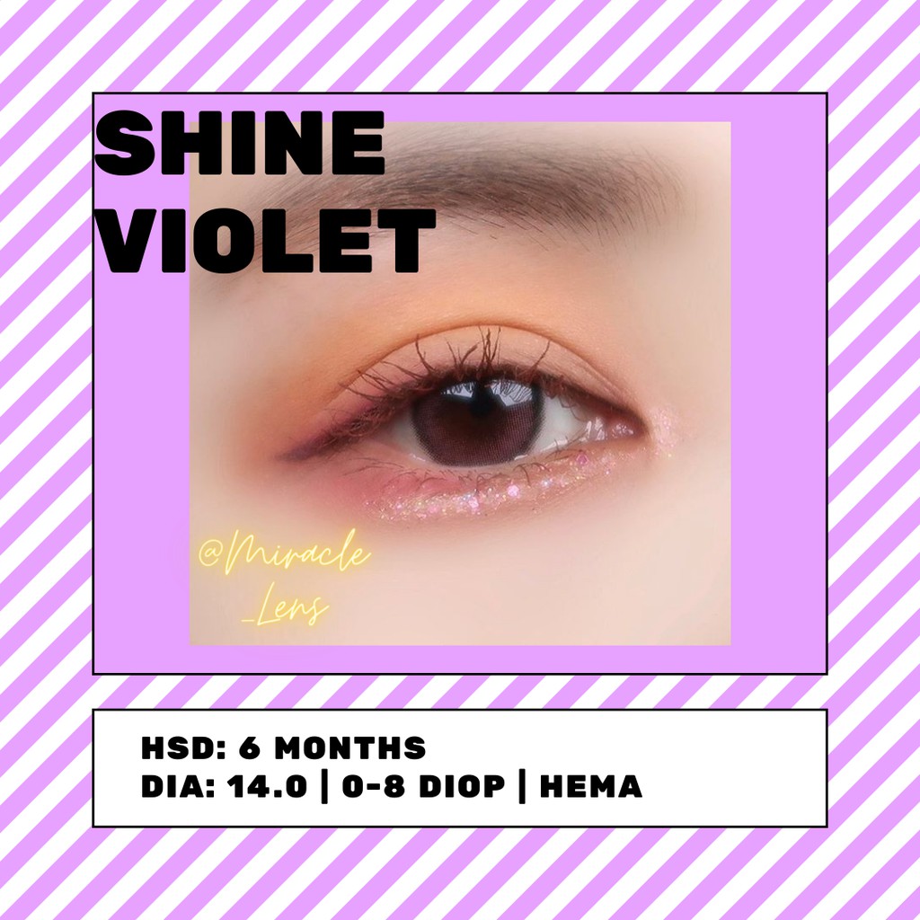 [TẶNG KÈM HỘP KÍNH] Lens mắt màu tím tự nhiên SHINE VIOLET - Lens mắt Hàn Quốc