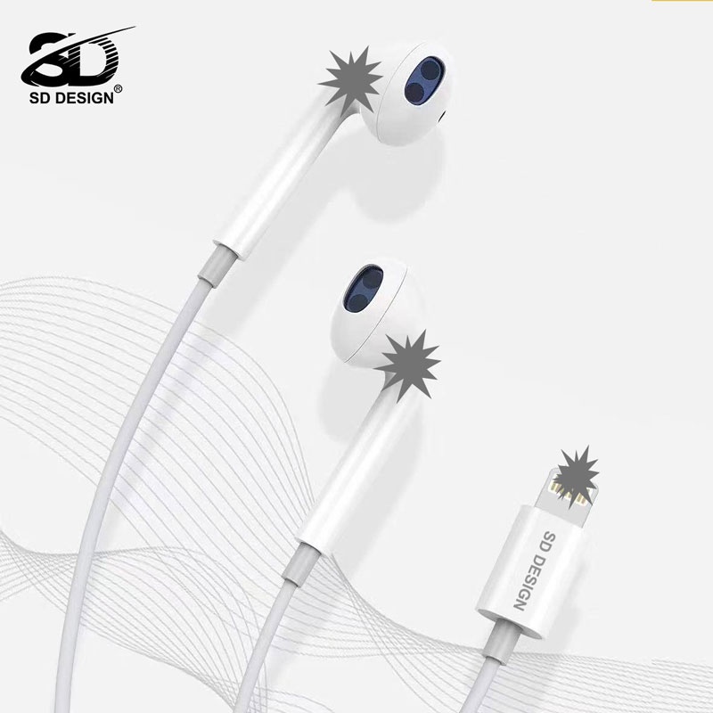 Tai Nghe H8 SD Chân Dẹt - Tai nghe phù hợp 7/8/Plus/Xr/x/xsmax/11/12/Pro Max - Kết nối bluetooth để nghe - BH 12 tháng