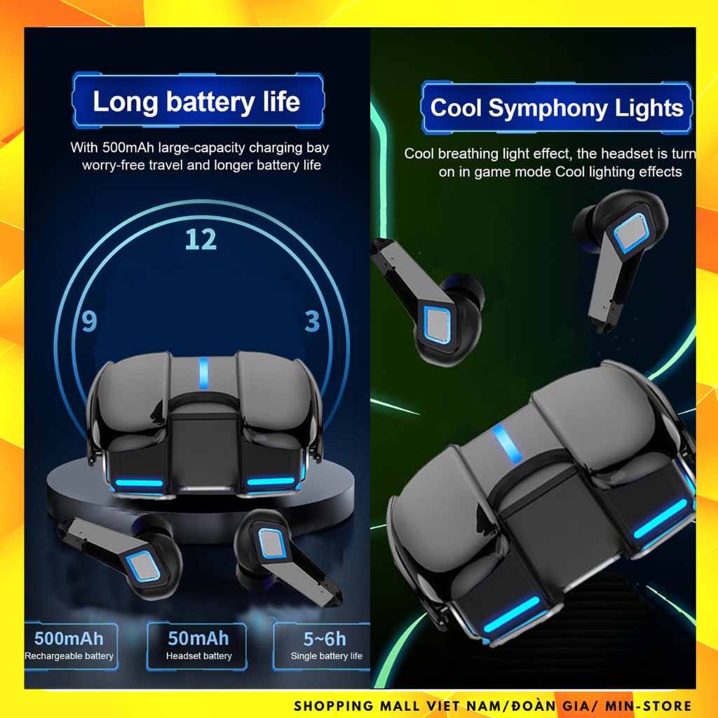 Tai nghe gaming nhét tai bluetooth không dây chơi game Dogitek K68 thiết kế thể thao