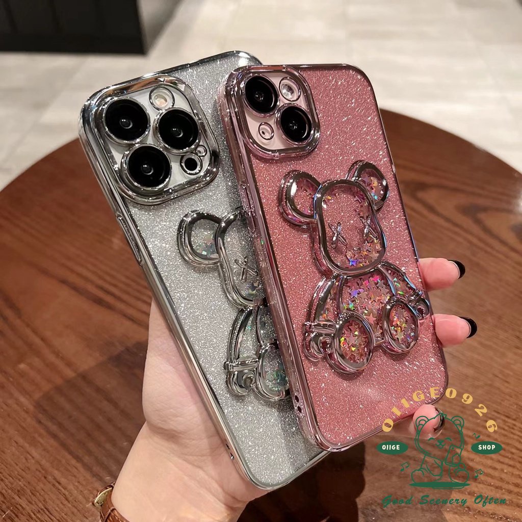 Ốp Điện Thoại Mềm Mạ Điện Hình Gấu Violent 6D Cho Iphone 13 12 / 11 Pro Max / Mini Xs Max Xr X 8 7Plus