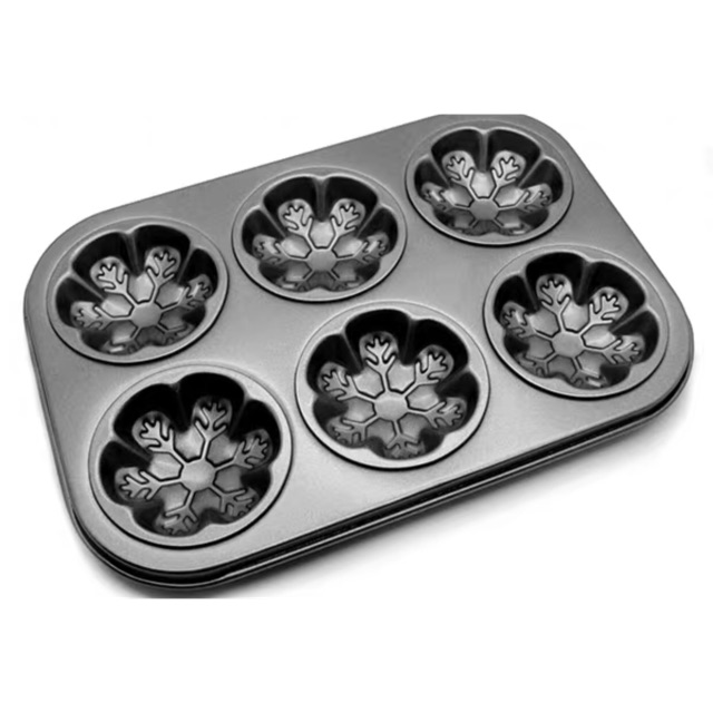 Khuôn 6 ô chống dính hình hoa tuyết