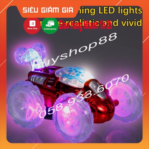 SIÊU GIẢM GIÁ - Đồ chơi xe điều khiển nhào lộn - Xe điều khiển từ xa nhào lộn có đèn nhiều màu sắc