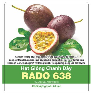 Hạt giống chanh dây Rado 638 - gói 0.2g