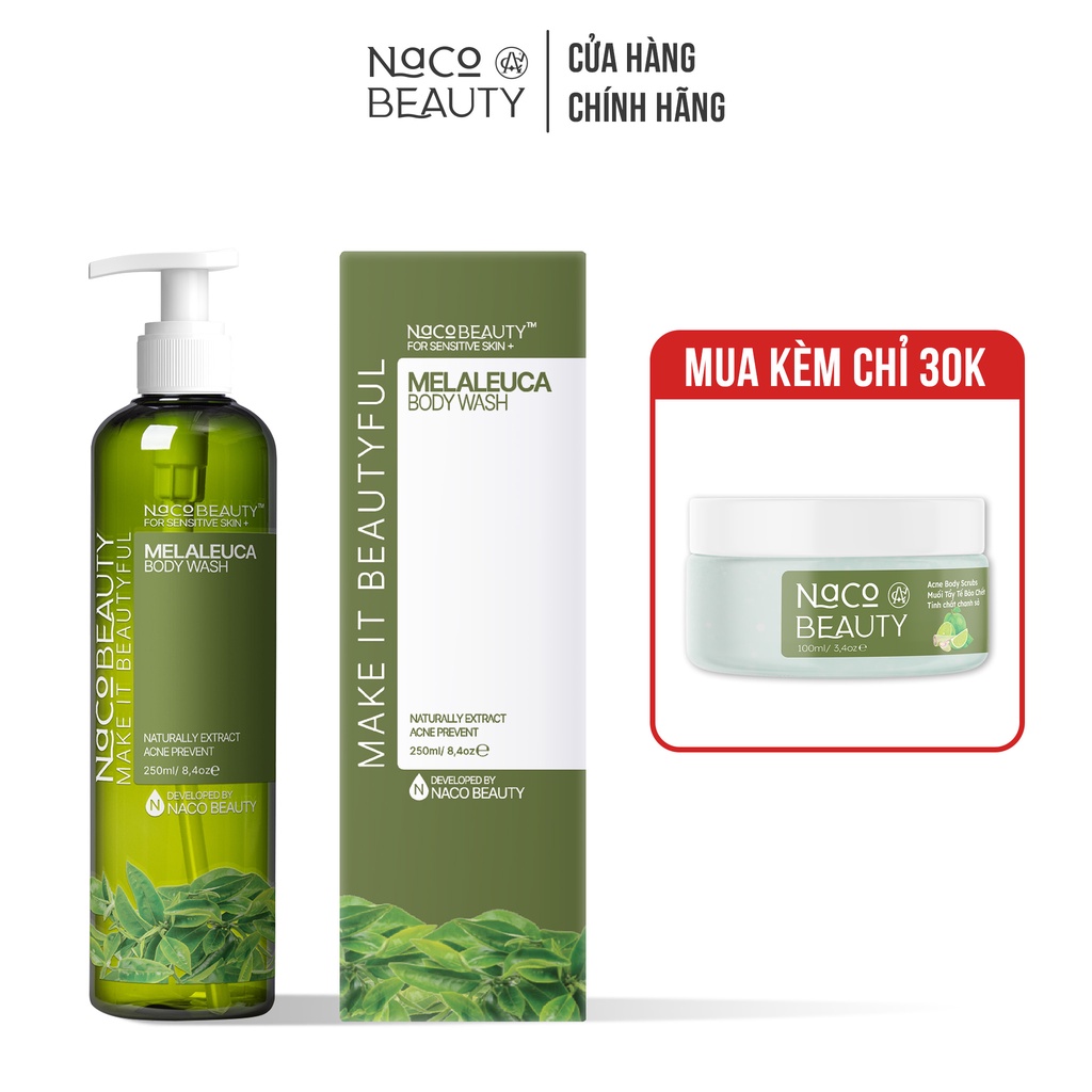 Sữa Tắm Giảm Mụn Lưng NACOBEAUTY Melaleuca Body Wash 250ml