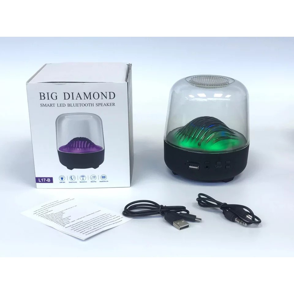 Loa Bluetooth mini L17B, âm thành vòm 6D âm bass trầm thiết kế trong suốt đèn led nhay cực đẹp