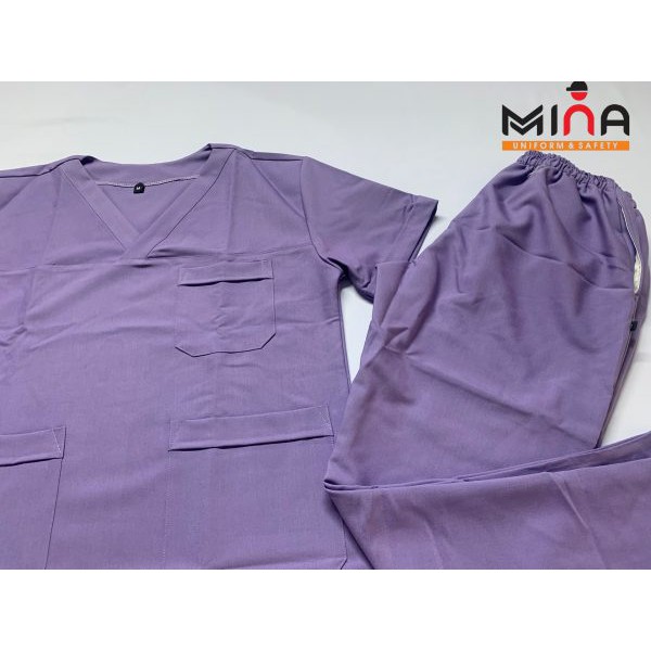 Bộ scrubs bác sĩ, quần áo y tế phẫu thuật - Màu Tím khoai môn (Có hình ảnh thực tế)