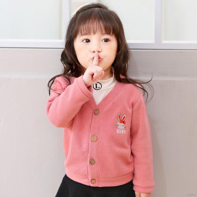 Áo Khoác Cardigan Dệt Kim Cho Bé Gái 1-8 Tuổi