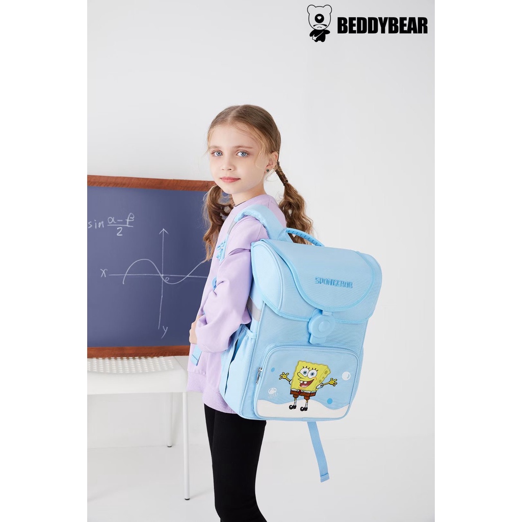 Balo trẻ em tiểu học Beddybear Schoolbag SpongeBob Xanh dành cho Bé từ lớp 2 trở lên - BF-HANHTINH.Chính hãng Beddy Bear