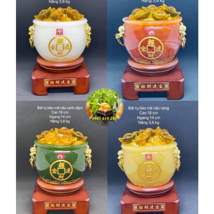 Bát Tụ Bảo Phong thuỷ  Đá Ngọc Chiêu Tài Lộc,  kích thước 15cm, 20cm  Có đế đẹp