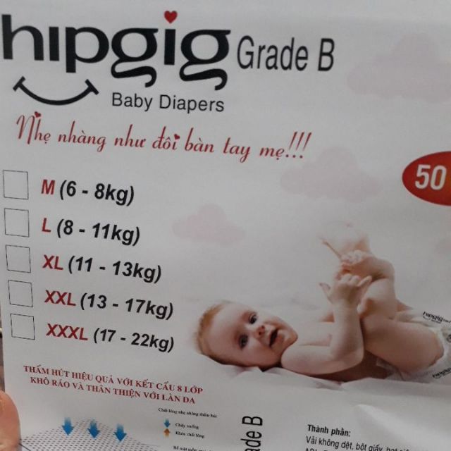 Bỉm quần hipgig combo 100m size xl