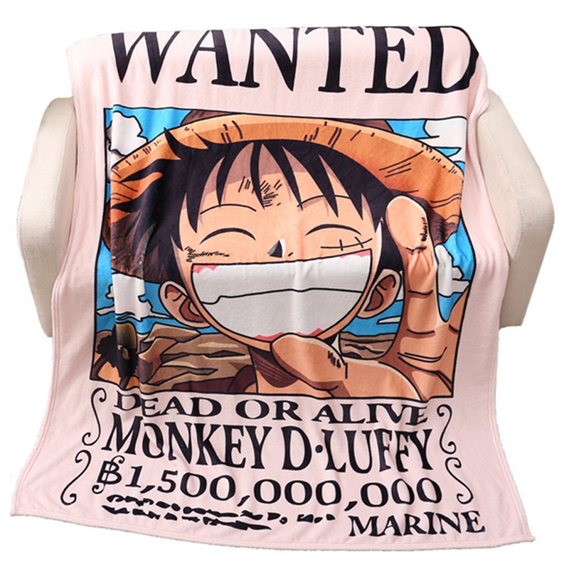 Chăn lông mềm mại in hình nhân vật One Piece