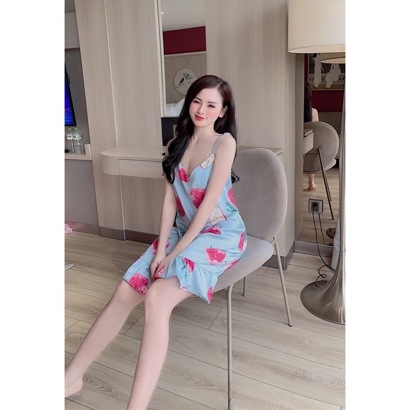 [Mã SKAMFSW175 giảm 10K đơn 50K] Váy Ngủ Lụa Satin Thiết Kế