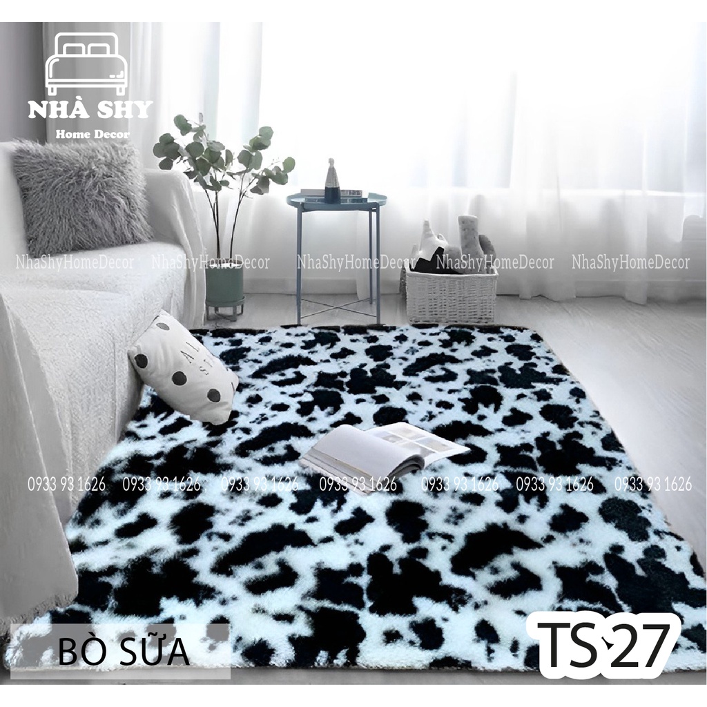 THẢM LÔNG TRẢI SÀN MÀU BÒ SỮA - LOẠI CAO CẤP HÀNG DÀY - NHIỀU SIZE