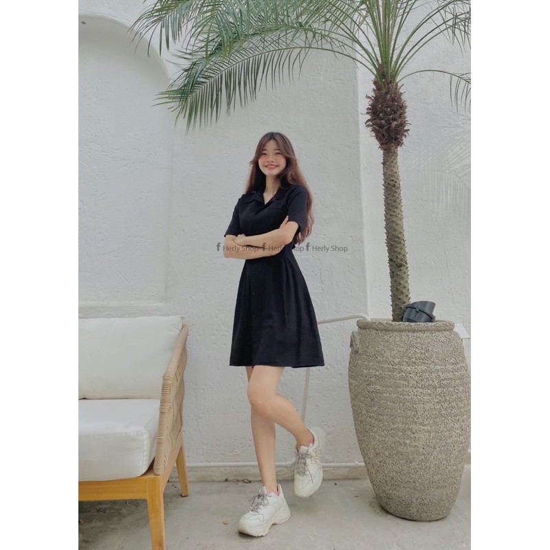 ĐẦM CỔ SƠ MI XẾP LY EO | BigBuy360 - bigbuy360.vn