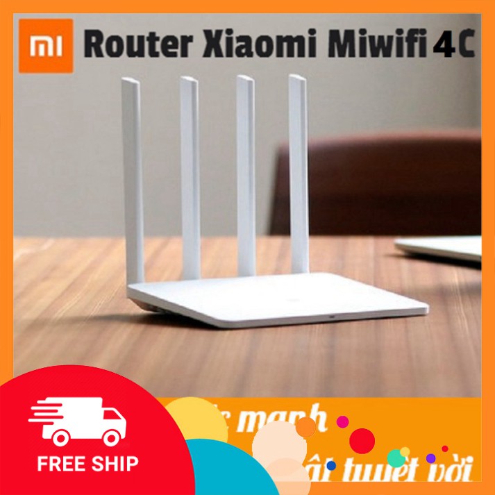 Chính Hãng Modem WiFi Xiaomi 4C 4 Râu Router R4CM - BH 1 năm - Phát xuyên tường bảo mật truyền tín hiệu mạng mạnh intern