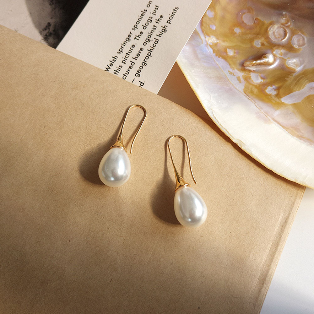 Cặp Bông Tai Giọt Nước Đính Ngọc Trai Giả Thời Trang Nữ