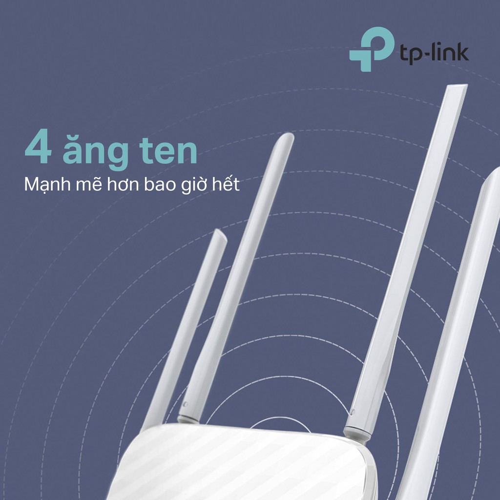 Bộ phát Wifi TP-Link Archer C50 Băng tần kép Chuẩn AC 1200Mbps mạnh mẽ cho vùng phủ sóng xa - Hàng Chính Hãng