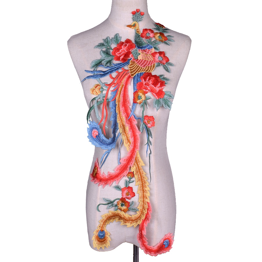 1 Sticker Ủi Thêu Hình Chim Phượng Hoàng Nhiều Màu Sắc 72 * 38cm