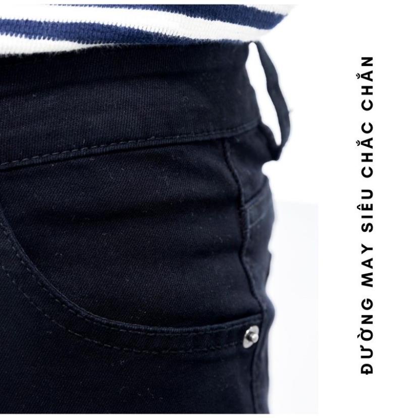 Quần Jean Nam GOZ Màu Đen, Rách Gối - Trơn ,Phom Ôm, Trẻ Trung, Thanh Lịch, Co Giãn Tốt , Size &lt; 84Kg