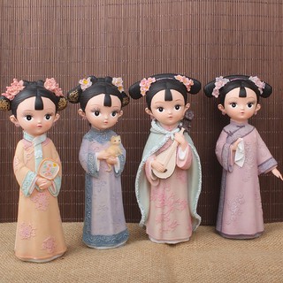 (04 mẫu) Tượng chibi thiếu nữ cổ trang 3D - mẫu 03