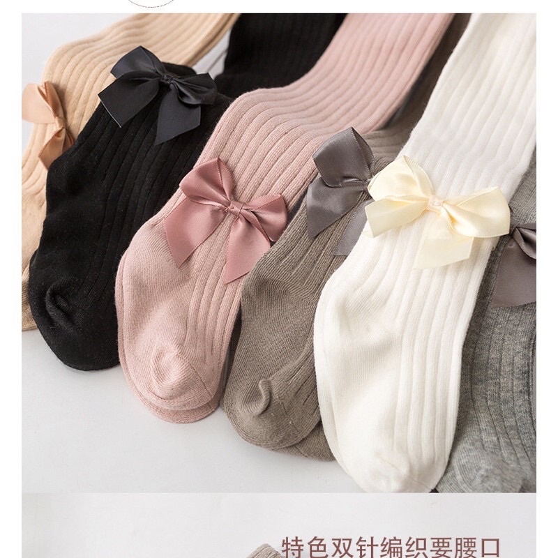 Quần tất len liền bàn nơ dễ thương cho bé gái