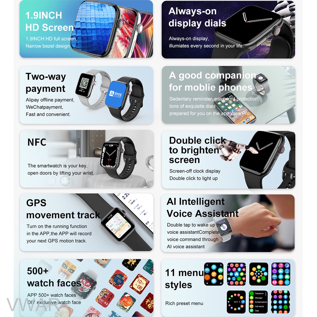 Đồng Hồ Thông Minh 2022 DT7 MAX 7 DT NO.17 Series 7 390 * 435 NFC GPS NFC Có Định Vị GPS Cho Nam Và Nữ PK iwo 14 W27 PRO