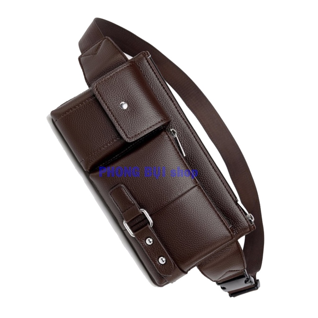 Túi Da Đeo Chéo Đeo Hông Nam Cao Cấp Da Chống Thấm Nước Ngăn Rộng Tiện Lợi, Túi Chéo Nam | BigBuy360 - bigbuy360.vn
