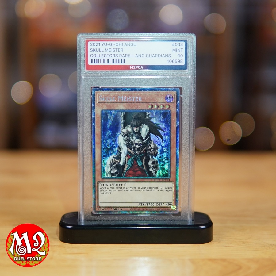 Lá bài Yugioh ANGU-EN043 - Skull Meister - Collectors Rare - Đạt chuẩn M2PCA 10 MINT - Không kèm đế