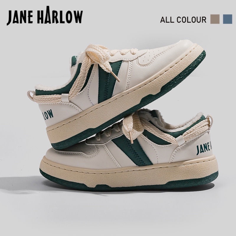 Giày JANE HARLOW Thể Thao Nữ Cổ Thấp Đế Độn Lót Nhung Siêu Ấm Ôm Chân