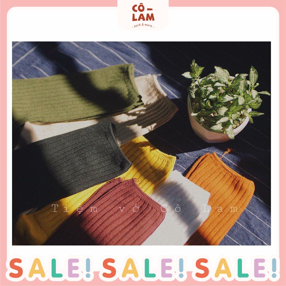 [Tiệm vớ cô Lam] Tất vớ trơn gân to màu vintage, nam nữ đều mang được