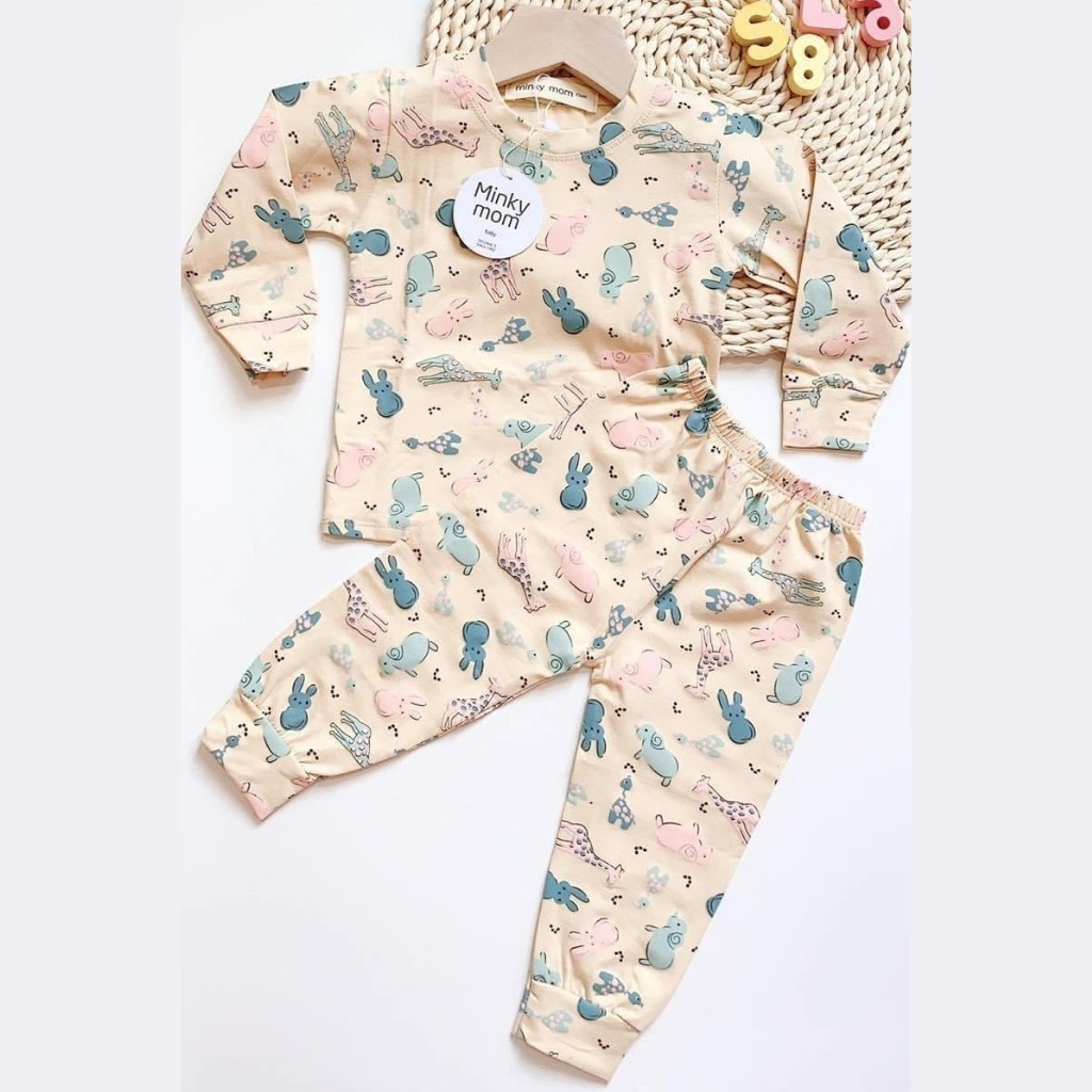 Bộ thun lạnh Dài Tay Minky Mom dài tay ANIMAL cho bé trai bé gái họa tiết dễ thương ATKID Việt Nam