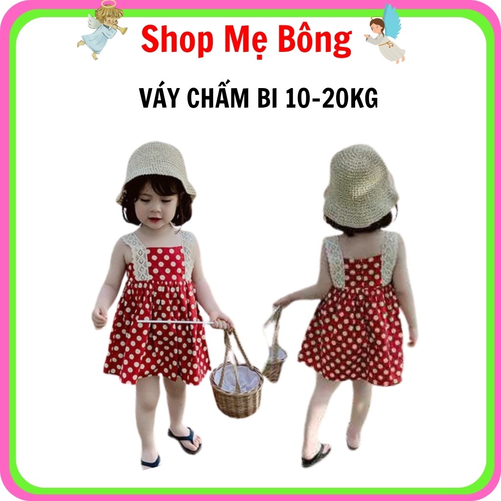 Váy Mùa Hè Chấm Bi Bé Gái Hai Dây Ren VB2127 – Shop Mẹ Bông 92