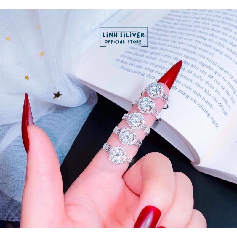 Nhẫn kim tiền đá cho nữ - nhẫn bạc ta