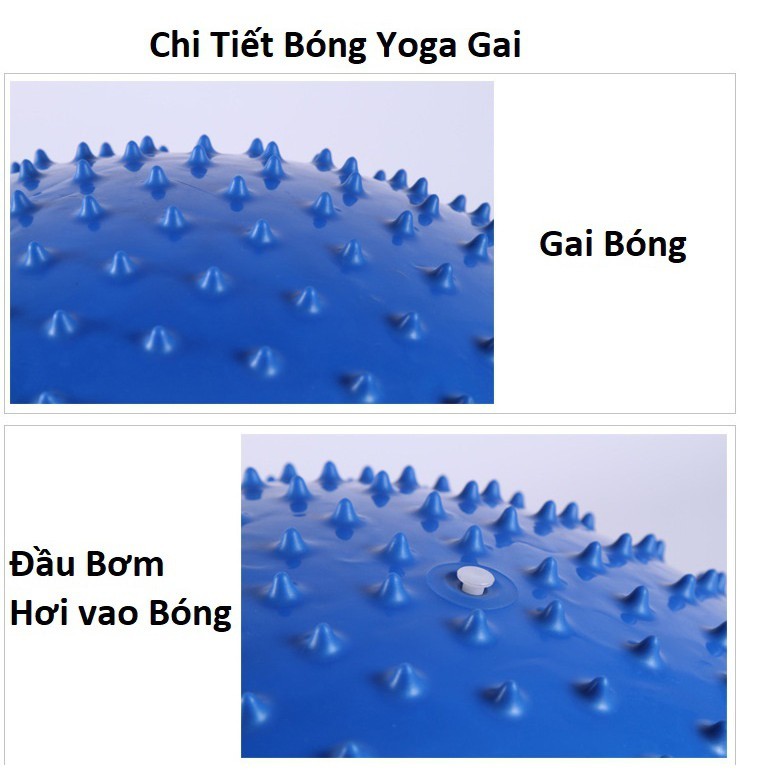 Bóng yoga gai 75CM- Màu Xanh Dương - tặng bơm bóng và bộ kim bóng dự phòng