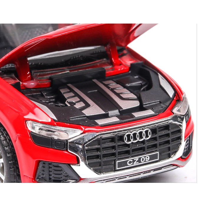 Mô hình xe ô tô Audi Q8 tỉ lệ 1:32 xe bằng sắt đồ chơi ô tô trẻ em - Xe mô hình có đèn và âm thanh mở được cửa xe