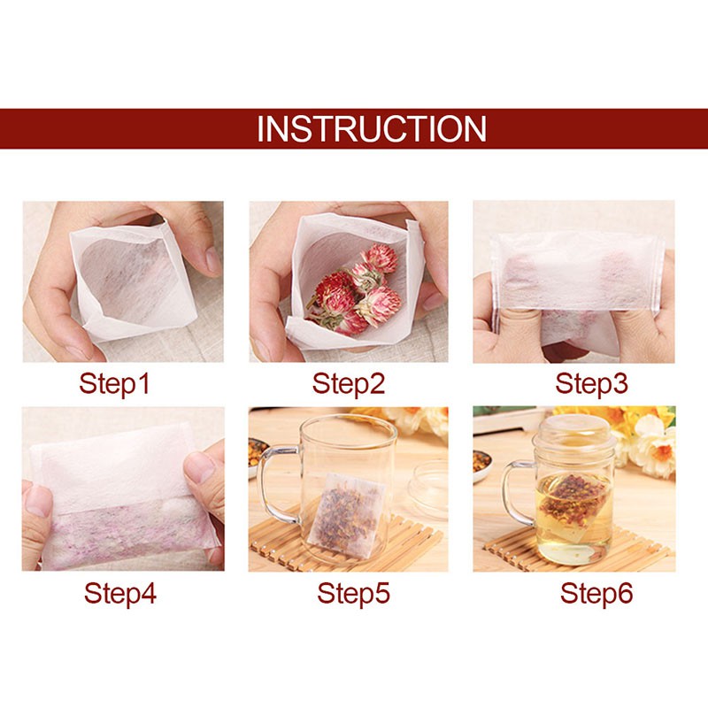 Bộ 100 Túi Lọc Trà Chất Liệu Vải Không Dệt