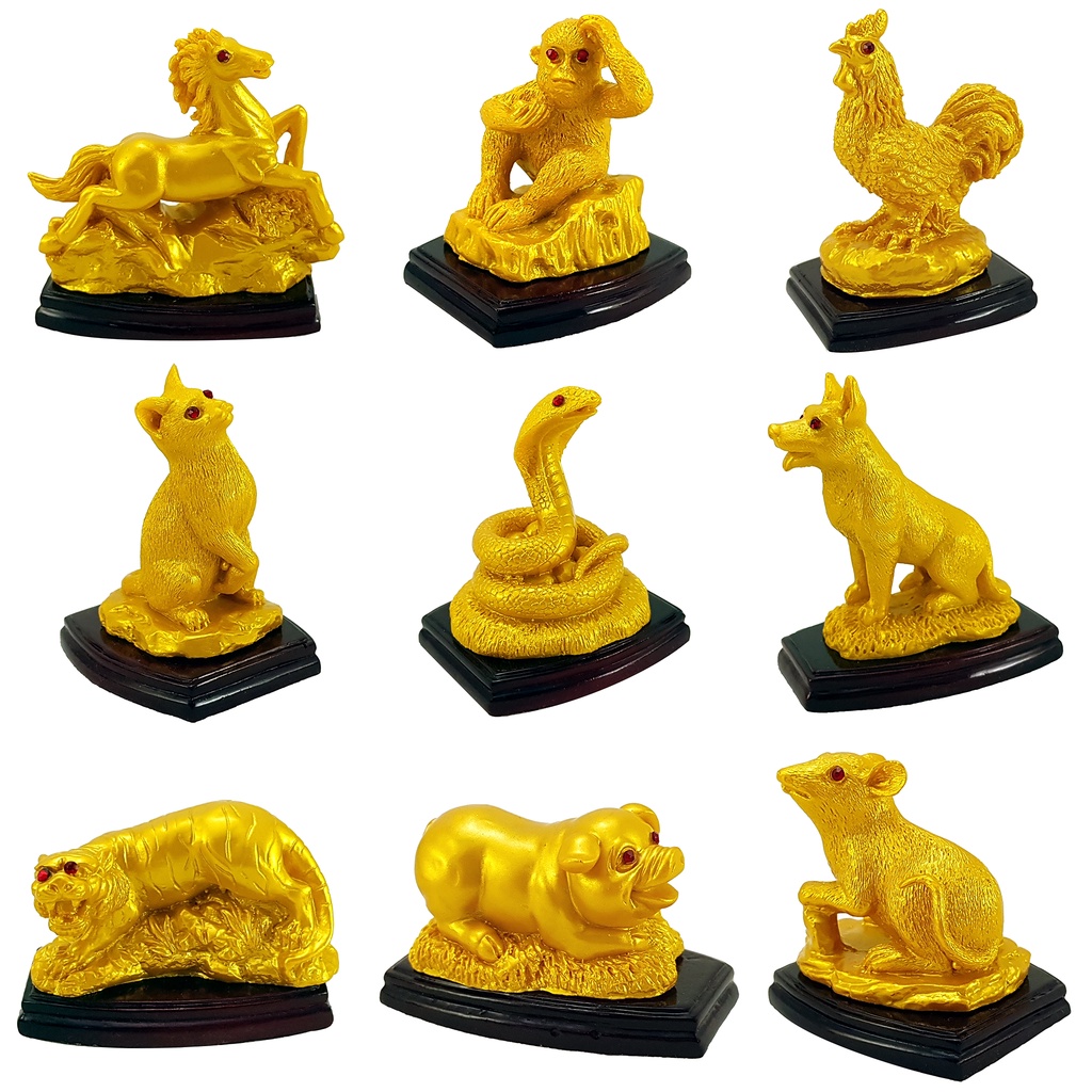 Tượng 12 Con Giáp Mạ Vàng trang trí bàn làm việc