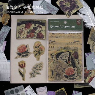 Gói 40 nhãn dán sticker phong cách vintage Tả Bí Lù Store