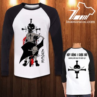 Áo Raglan dài tay Ace One Piece siêu ngầu giá siêu rẻ nhất vịnh bắc bộ