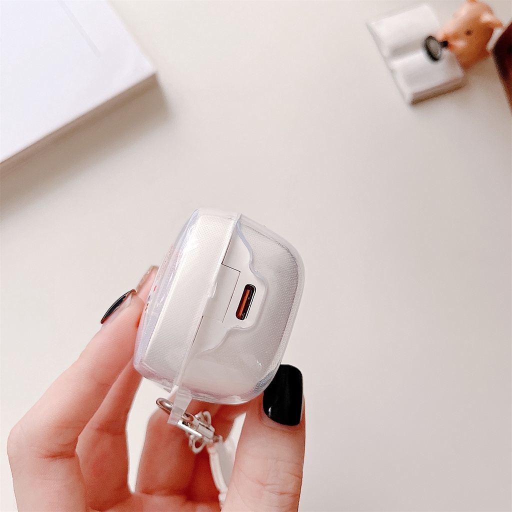 Vỏ Bảo Vệ Hộp Sạc Tai Nghe Baseus Bowie WM02 Bằng TPU Mềm Trong Suốt Chống Sốc Kèm Móc Khóa Đơn Giản