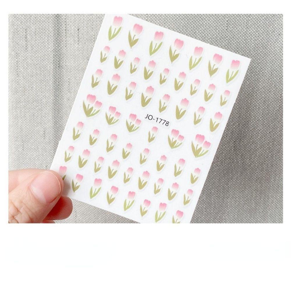 [Hàng mới về] Miếng dán móng tay nghệ thuật hình hoa tulip 3D nhiều màu tùy chọn thanh lịch DIY cho nữ