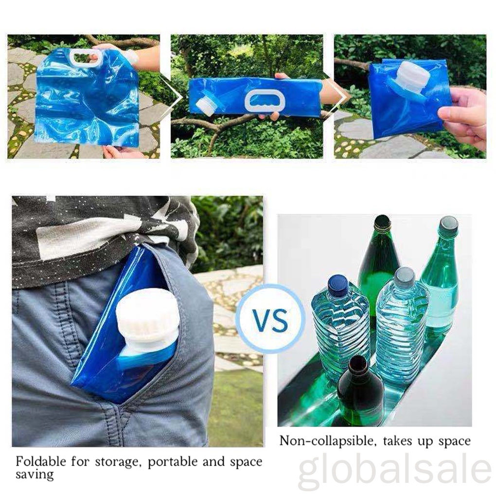 Bình đựng nước 5L có thể gấp gọn tiện dụng mang theo du lịch cắm trại