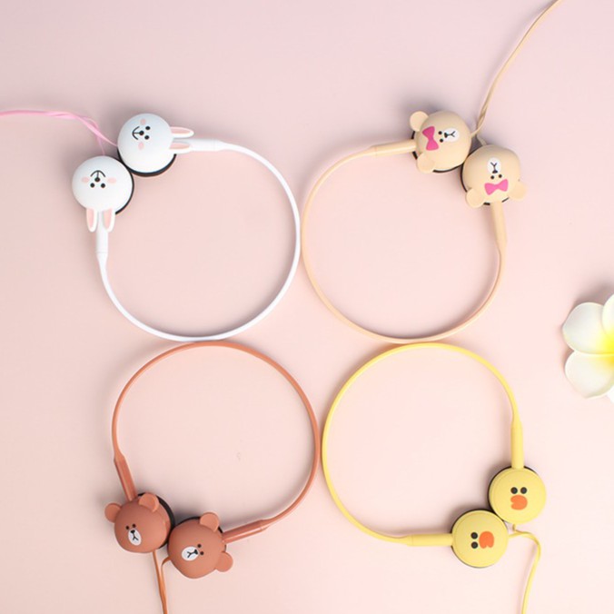 Tai nghe chụp Headphone gấu thỏ line cute