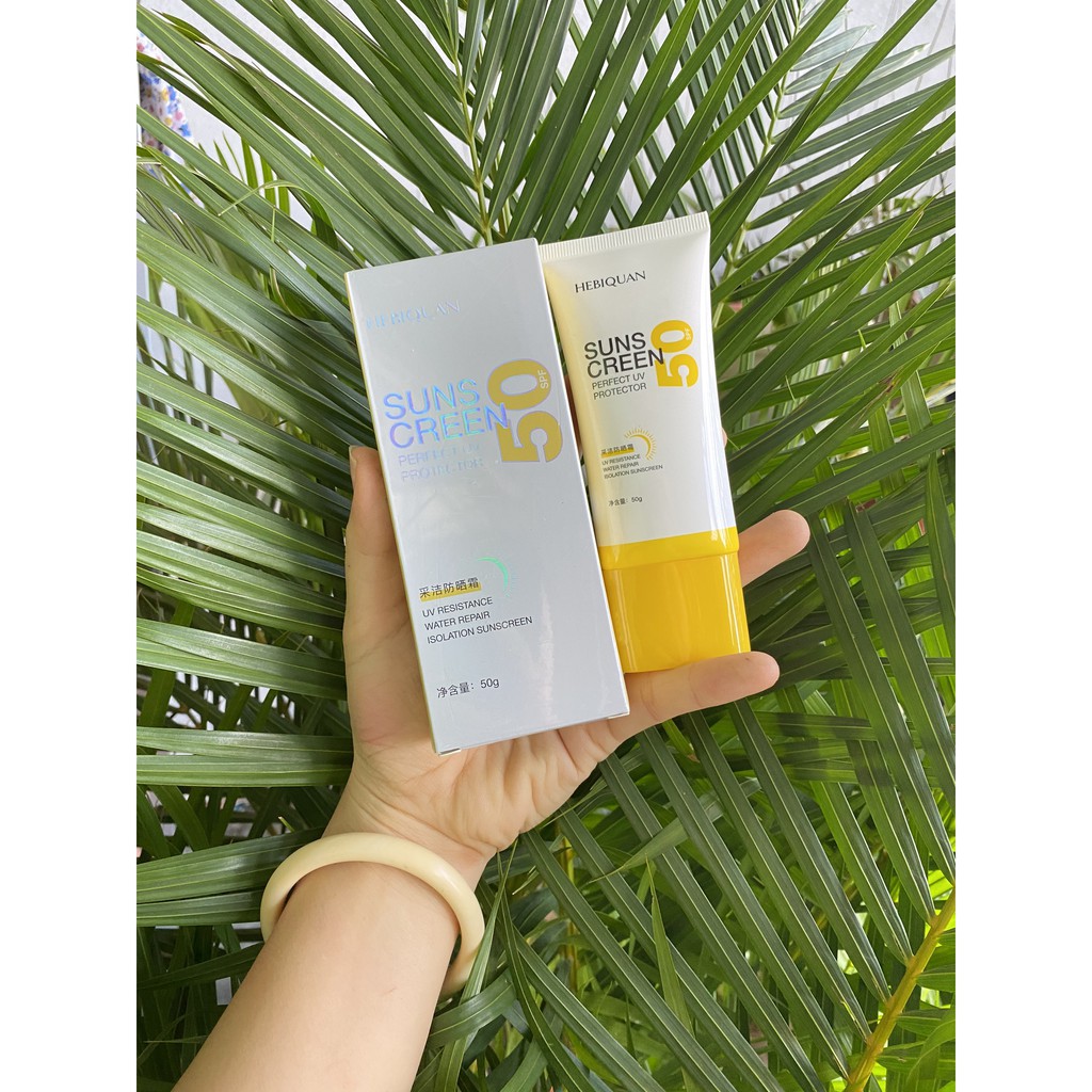 [Hình Thật] Kem chống nắng HEBIQUAN Hồng / vàng spf 50