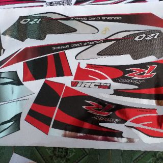 Tem rời crom satria 120R đỏ đen