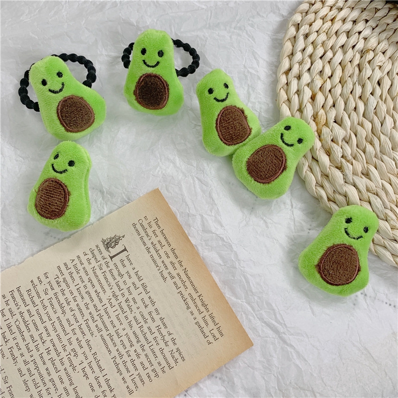 Dây Buộc Tóc / Huy Hiệu Cài Áo Hình Quả Bơ Nhồi Bông Đáng Yêu